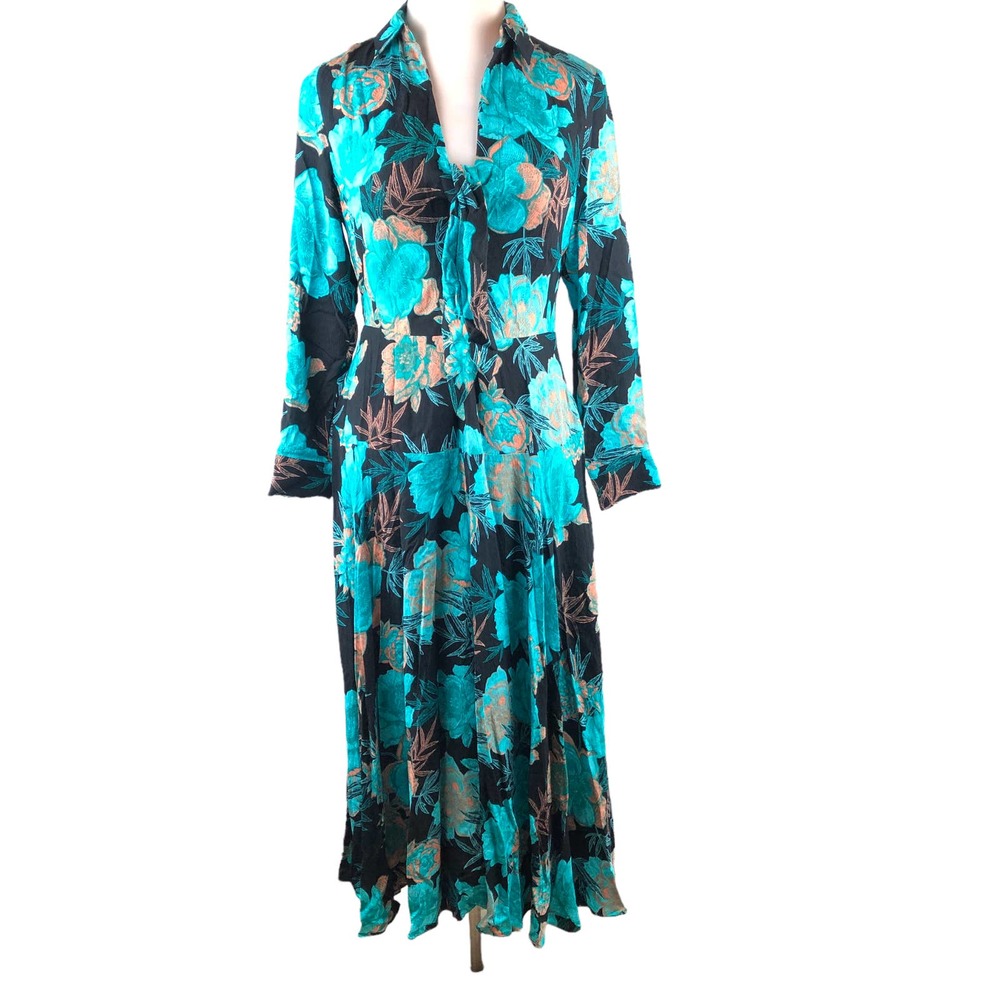 NWOT Soft Surroundings Rosalinda Floral Maxi Dress Women's Size Medium Long 56" - Picture 11 of 11